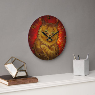 GINGER KITTEN PET CAT BUDDY LARGE CLOCK