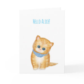 Ginger kitten thinking of you card