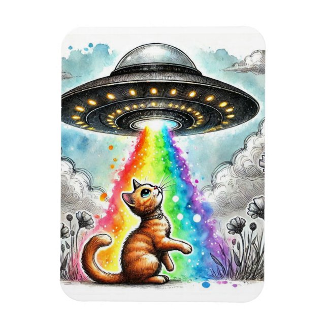 Ginger Kitty and the UFO Magnet (Vertical)
