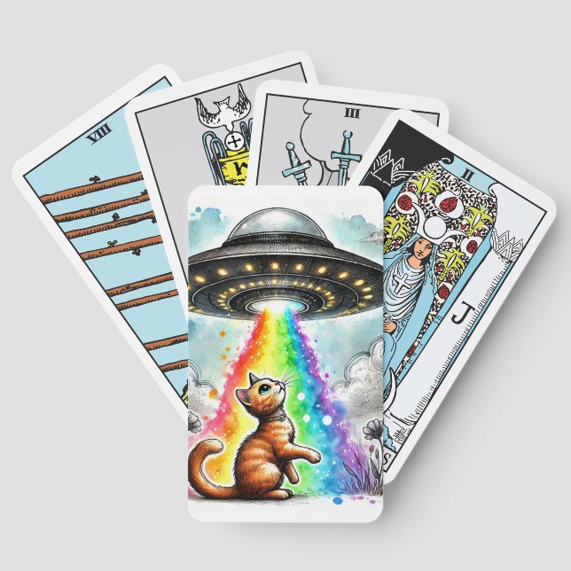 Ginger Kitty and UFO Tarot Cards (Back)