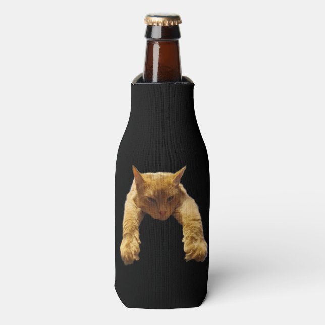 Ginger Lazy Cat, Bottle Cooler (Bottle Front)