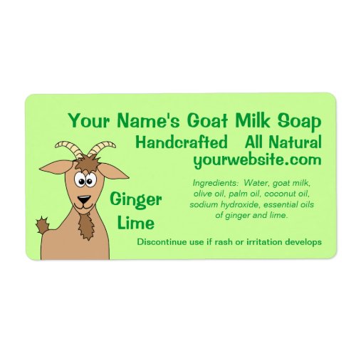 Ginger Lime Goat Milk Soap Labels Design Template
