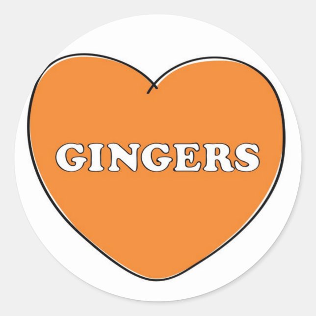 Ginger Love Classic Round Sticker (Front)