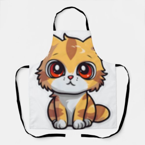 Ginger Munchkin Delight Whimsical Feline Art Class Apron