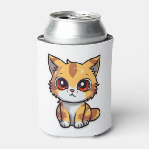 Ginger Munchkin Delight Whimsical Feline Art Class Can Cooler