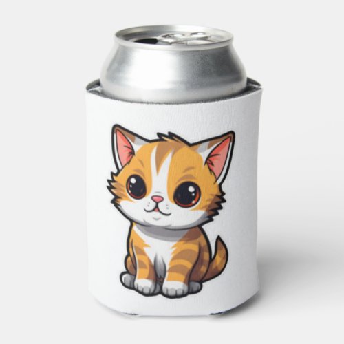 Ginger Munchkin Delight Whimsical Feline Art Class Can Cooler