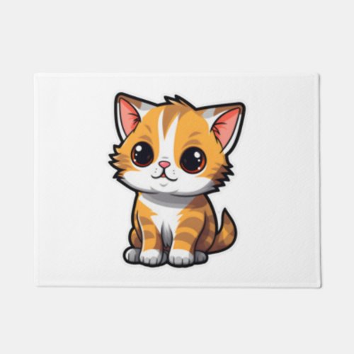 Ginger Munchkin Delight Whimsical Feline Art Class Doormat