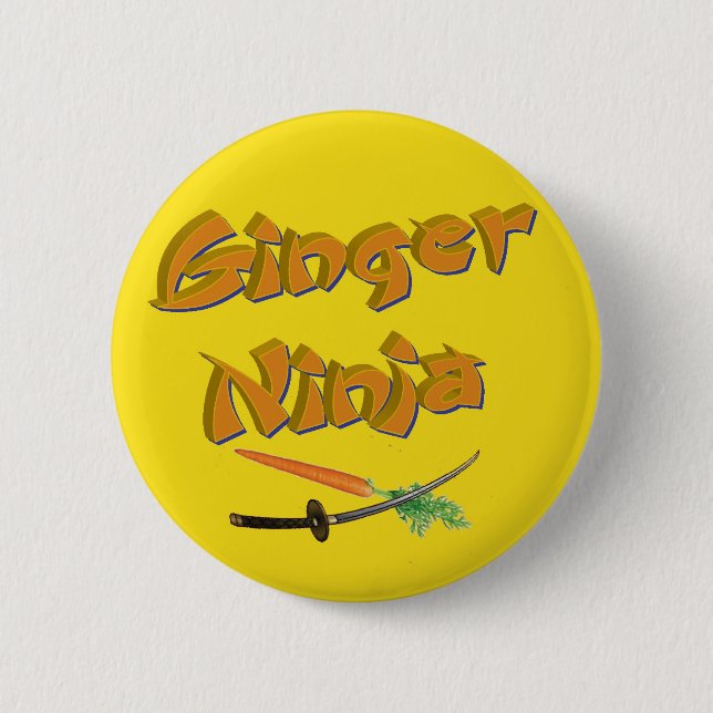 ginger ninja badge pinback button (Front)