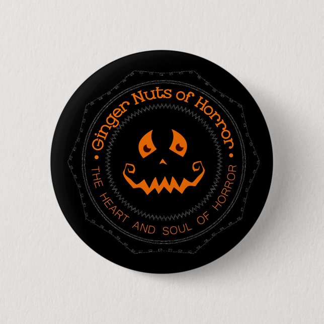 GINGER NUTS PUMPKIN BADGE PINBACK BUTTON (Front)