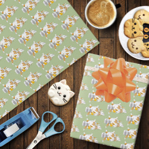 Ginger Orange Cat Funny Toilet Paper Green