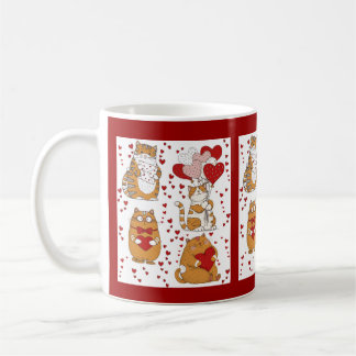 Ginger orange cat Valentine Coffee Mug