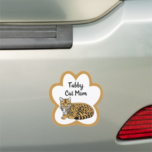 Ginger Orange Spotted Tabby Cat Personalized Car Magnet