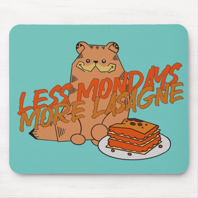 Ginger Persian cat lasagna  Mouse Pad (Front)