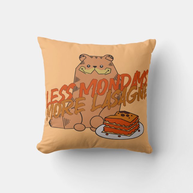 Ginger Persian Cat Lasagna Throw Pillow (Front)