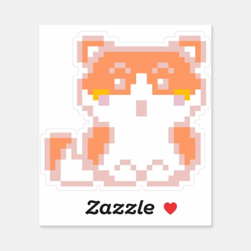 Ginger Pixel art cat Sticker