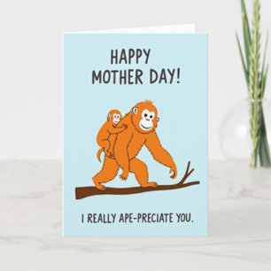 Ginger Primate Mothers Day Card