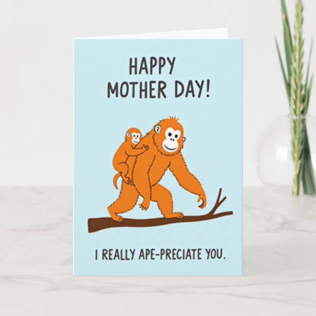 Ginger Primate Mothers Day Card (Front)