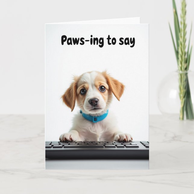 Ginger Puppy Fathers Day Card (Front)