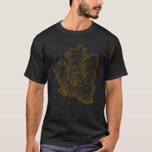 Ginger Root Plant Retro Vintage Art for Gardener G T-Shirt