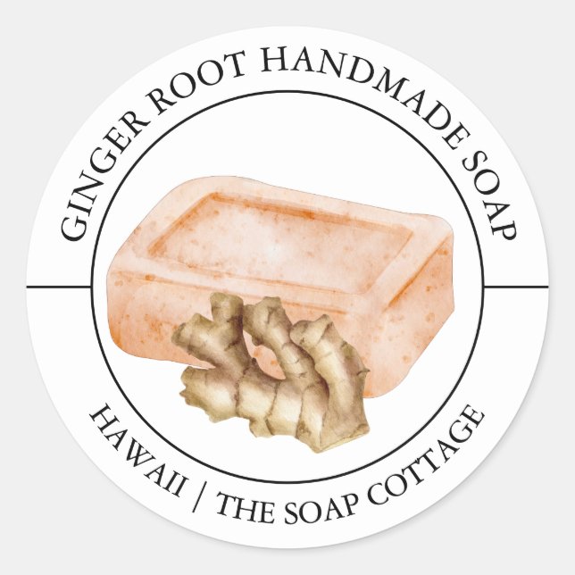 Ginger Root Soap label (Front)