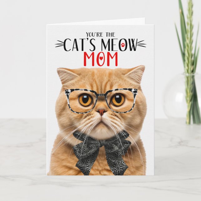 Ginger Scottish Fold Cat for Mom on Mother's Day Holiday Card (Front)