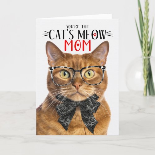 Ginger Shorthair Cat for Mom on Mothers Day Holiday Card