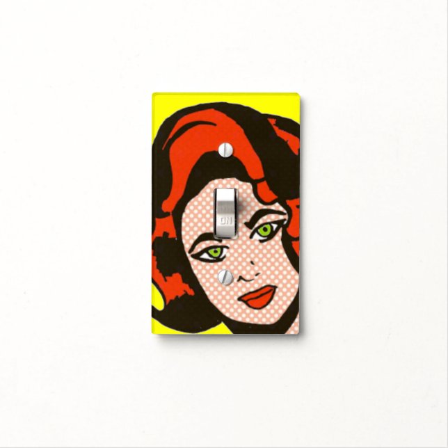 Ginger Snap Comic Book Light Switch Cover (In Situ)