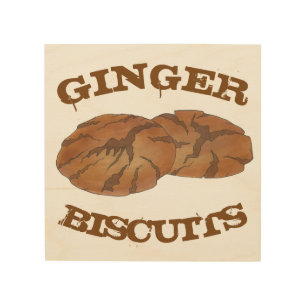 Ginger Snap Cookie Biscuit Foodie Bakery Chef Wood Wall Art