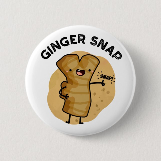 Ginger Snap Funny Food Herb Spice Pun  Button (Front)