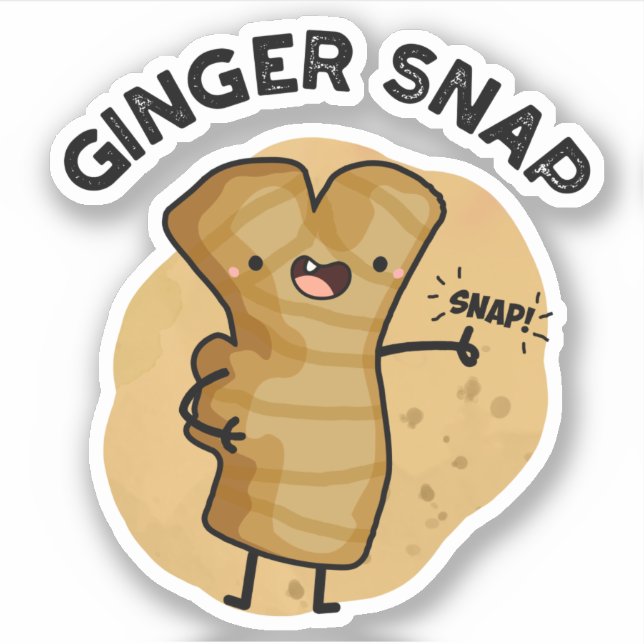 Ginger Snap Funny Food Herb Spice Pun  Sticker (Front)
