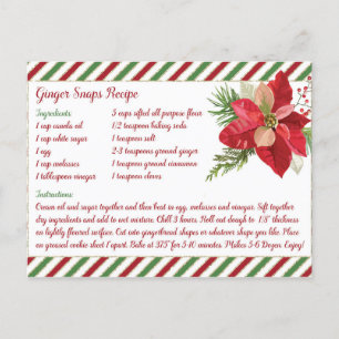 Ginger Snaps Recipe Postcard