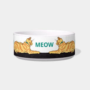 Ginger Striped Cat Bowl