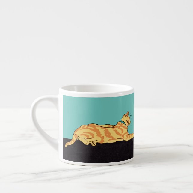 Ginger Striped Cat Espresso Cup (Left)