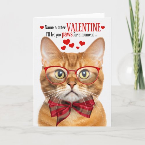 Ginger Tabby Cat Feline Humor Valentines Day Holiday Card