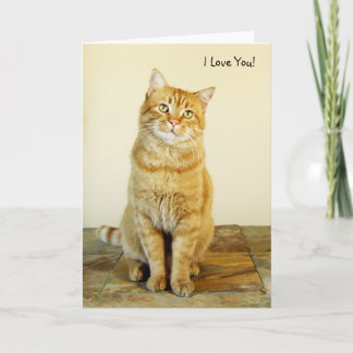 Ginger Tabby Cat Love Card