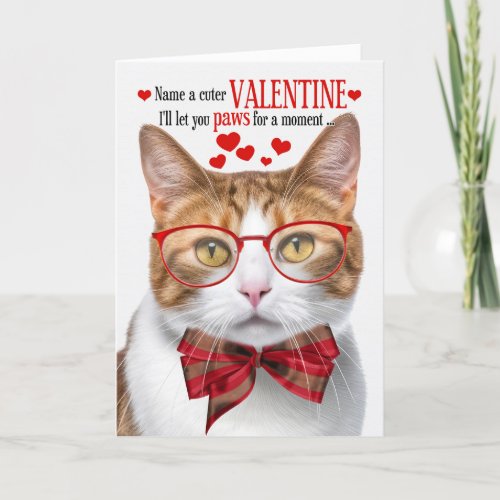 Ginger Tabby Cat Valentines Day Feline Humor Holiday Card