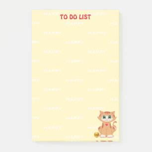 Ginger Tabby Kitty Cat Cartoon To Do List Post-it Notes