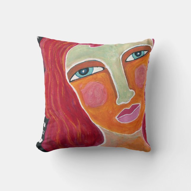 Ginger Throw Pillow-Abstract Art Pillow (Front)
