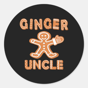 Ginger Uncle Gingerbread Family Matching Group Classic Round Sticker