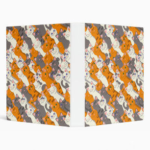 Ginger white black cat diagonal pattern 3 ring binder
