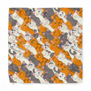 Ginger white black cat diagonal pattern bandana