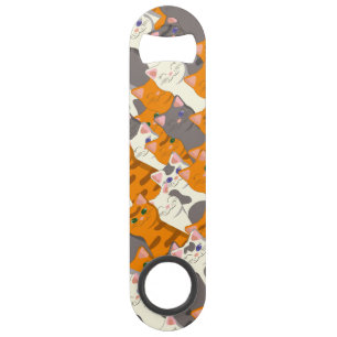 Ginger white black cat diagonal pattern bar key
