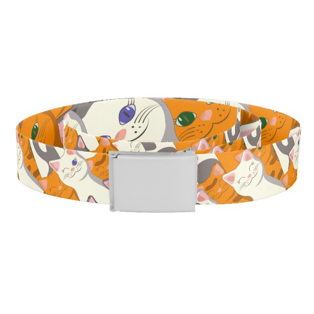 Ginger white black cat diagonal pattern belt (Coil)