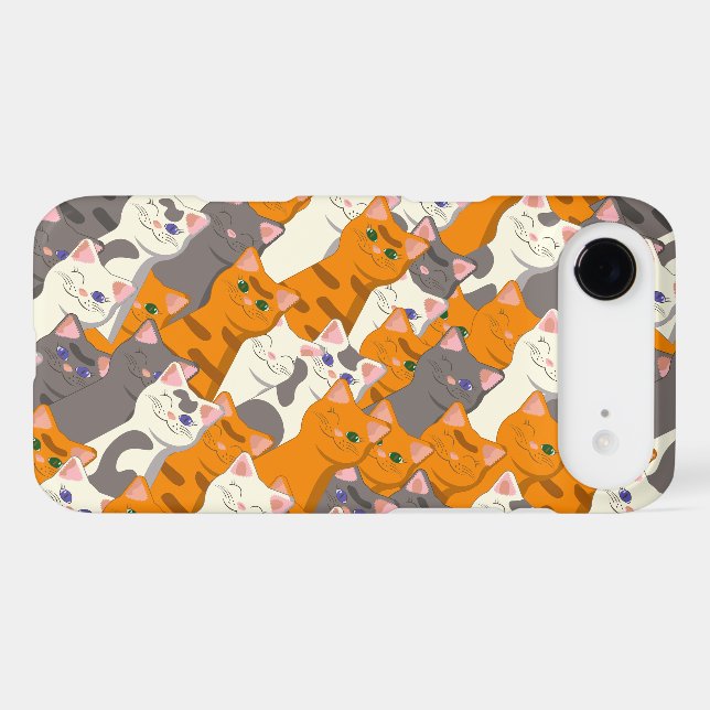 Ginger white black cat diagonal pattern Case-Mate iPhone case (Back (Horizontal))