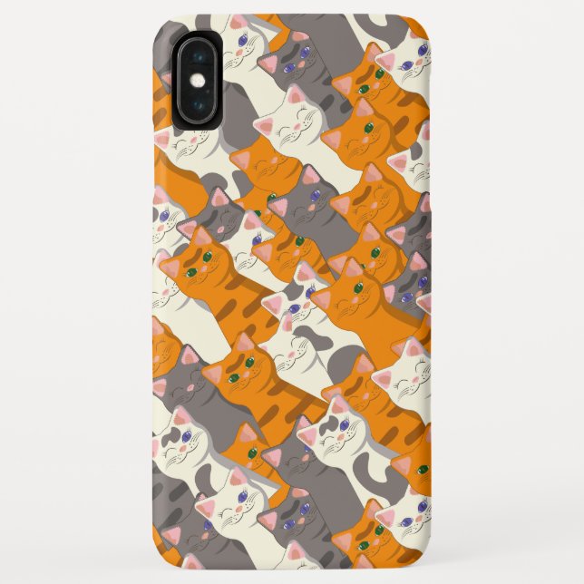 Ginger white black cat diagonal pattern Case-Mate iPhone case (Back)