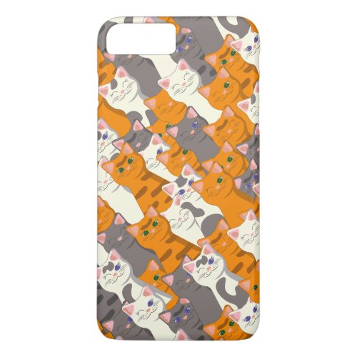 Ginger white black cat diagonal pattern iPhone 8 plus7 plus case
