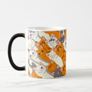 Ginger white black cat diagonal pattern color morph mug