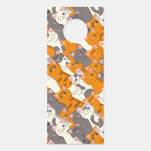 Ginger white black cat diagonal pattern door hanger