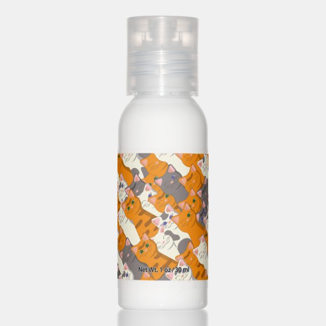Ginger white black cat diagonal pattern hand lotion (Front)