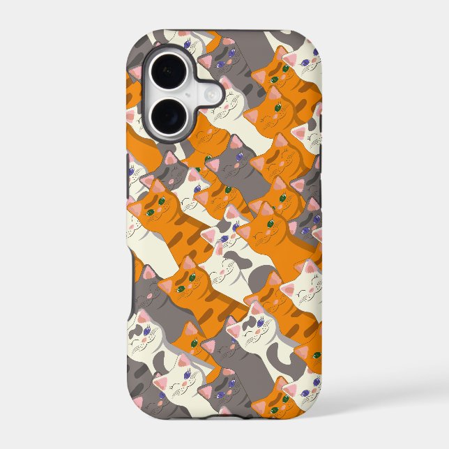 Ginger white black cat diagonal pattern iphone case (Back)